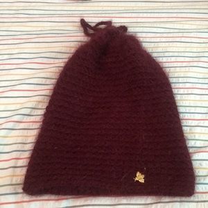 Hand knit Angora (shaved) Fur Hat